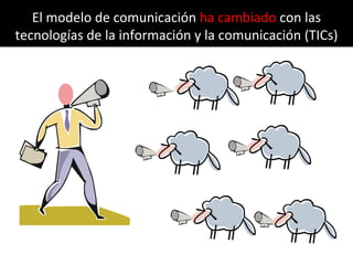 El modelo de comunicación   ha cambiado   con las tecnologías de la información y la comunicación (TICs) 
