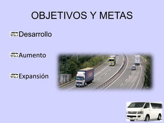 OBJETIVOS Y METAS
Desarrollo

Aumento

Expansión
 