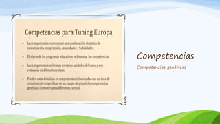 Competencias
Competencias genéricas
 