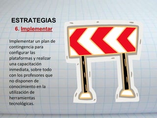 3. InformarPlanes informativos a los Docentes en manuales de fácil lectura, para dar a conocer la infraestructura tecnológica de la universidad y su funcionamiento general.ESTRATEGIAS