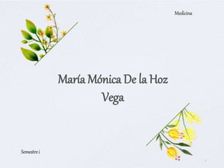 1
María Mónica De la Hoz
Vega
Medicina
Semestrei
 