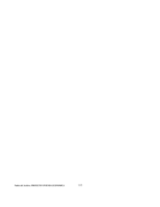 SANTO DOMINGO, D. N.
(ANÁLISIS DE COSTOS)
N° PARTIDAS CANTIDAD U P. U. VALOR SUB-TOTAL
13.011 Caja de rectangular 2" * 4" americana. 1.000 u 30.00 30.00
13.012 Interruptor tres vías levitong 1.000 u 110.00 110.00
13.013 Tubo de 1/2" PVC SDR-26. 18.000 pl 3.66 65.88
13.014 Curva de 1/2" PVC Reforzada. 1.000 u 3.25 3.25
13.015 3C-Alambre THW N° 12. 57.000 pl 6.44 367.08
13.016 Materiales miscelaneos (4% de los materiales). 1.000 PA 23.05 23.05
13.017 Mano de obra. 1.000 PA 350.00 350.00 949.26
13.030 Salida de Interruptor Cuatro Vìas (D = 18'):
13.031 Caja de rectangular 2" * 4" americana. 1.000 u 30.00 30.00
13.032 Interruptor cuatro vías levitong 1.000 u 160.00 160.00
13.033 Tubo de 1/2" PVC SDR-26. 18.000 pl 3.66 65.88
13.034 Curva de 1/2" PVC Reforzada. 1.000 u 3.25 3.25
13.035 4C-Alambre THW N° 12. 76.000 pl 6.44 489.44
13.036 Materiales miscelaneos (4% de los materiales). 1.000 PA 29.94 29.94
13.037 Mano de obra. 1.000 PA 371.00 371.00 1,149.51
13.040 Salida Para Motor de Bomba (DP = 59'):
13.041 Caja de rectangular 2" * 4" KO-13/4". 1.000 u 60.00 60.00
13.042 Tubo de 1/2" PVC SDR-26. 59.000 pl 4.53 267.27
13.043 Curva de 1/2" PVC Reforzada. 2.000 u 6.00 12.00
13.044 2C-Alambre THW N° 10. 120.000 pl 9.05 1,086.00
13.045 1C-Alambre THW N° 12. 60.000 pl 6.44 386.40
13.046 Materiales miscelaneos (4% de los materiales). 1.000 PA 72.47 72.47
13.047 Mano de obra. 1.000 PA 350.00 350.00 2,234.14
13.050 Salida Para Puera Eléctrica (DP = 70'):
13.051 Caja rectangular 2" * 4" KO-3/4". 1.000 u 60.00 60.00
13.052 Tubo de 3/4" PVC SDR-26. 70.000 pl 4.53 317.10
13.053 Curva de 3/4" PVC Reforzada. 2.000 u 6.00 12.00
13.054 2C-Alambre THW N° 12. 142.000 pl 6.44 914.48
13.055 Materiales miscelaneos (4% de los materiales). 1.000 PA 52.14 52.14
13.056 Mano de obra. 1.000 PA 310.00 310.00 1,665.72
13.060 Alimentador al Modulo de contador:
0.001 9C-THW Nº 3/0 9.000 pl 90.00 810.00
13.061 2C-THW Nº 3/0 2.000 pl 90.00 180.00
13.062 2C-THW Nº 1/0 2.000 pl 120.00 240.00
13.063 Ducto de PVC f 1-3" SDR-26. 1.000 pl 40.00 40.00
13.064 Materiales miscelaneos (3% de los materiales). 1.000 pl 13.80 13.80
13.065 Mano de obra (39 % de los materiales). 1.000 pl 184.78 184.78 658.58
13.070 Panel de Distribución (P-S),GE f 1" 120/240V CAT N° TLM 712
formado Por:
13.071 Panel de Distribución C(P-S) 1.000 u 3,600.00 3,600.00
13.072 breakers de 20A/1P 12.000 u 200.00 2,400.00
13.073 breakers de 30A/2P 1.000 u 340.00 340.00
Nmbre del Archivo: PROYECTO VIVIENDA ECONOMICA 113
 