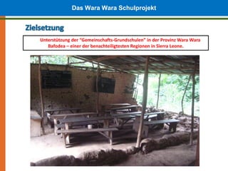 Das Wara Wara Schulprojekt


Unterstützung der “Gemeinschafts-Grundschulen” in der Provinz Wara Wara
   Bafodea – einer de...
