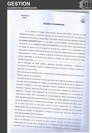GESTION
ACUERDO DE COOPERACION
 