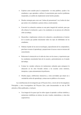 Proyecto zero universidad de harvard | DOC