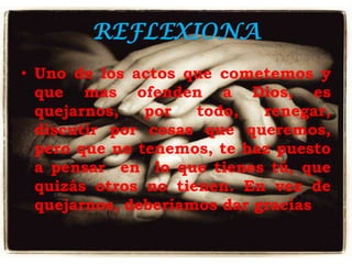 por el medio ambiente LA REALIDADPodemos afirmar que  cada día la  humanidad se aleja mas y mas de los  caminos, que Dios  nos enmarco para que encontráramos  la felicidad.La guerra, el odio, la envidia, el egoísmo  nos están arrastrando   a la perdición.  Ese  desinterés por el prójimo y la idea de  hacer el bien cada  día parece un sueño utópico.