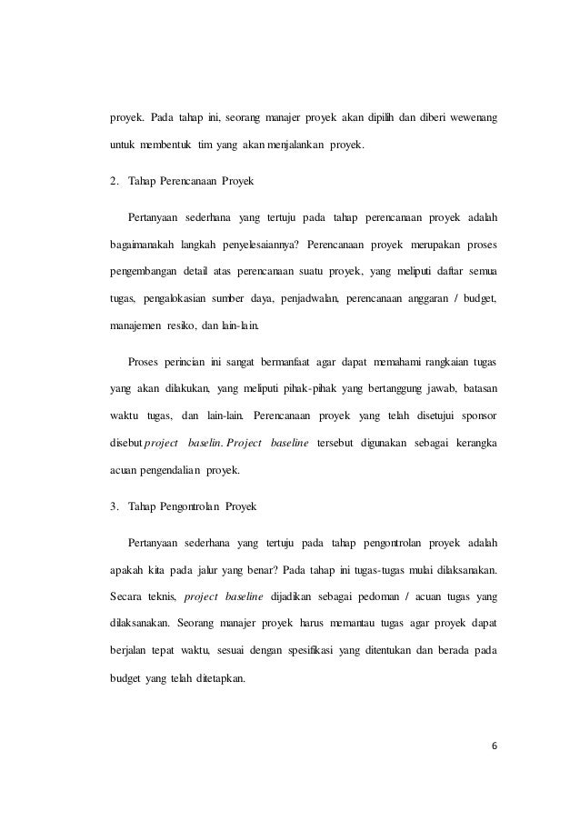 Perencanaan Dan Penjadwalan Proyek