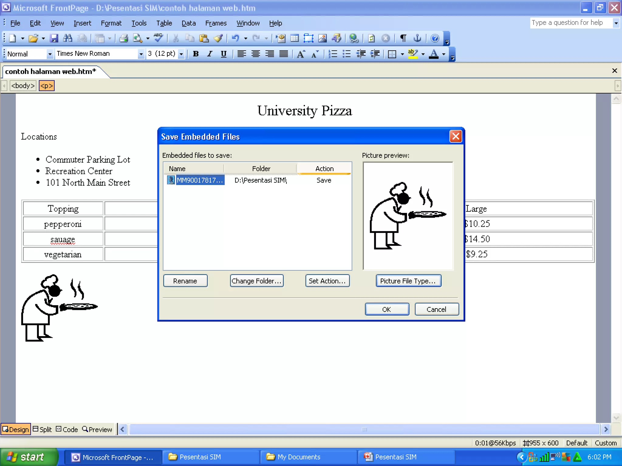 Proyek 2 web html menggunakan microsoft front page PPTX