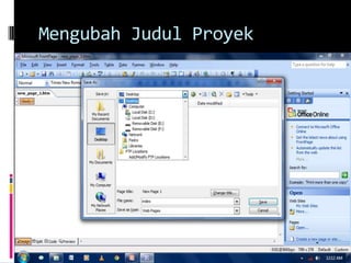 Proyek 2 web html menggunakan microsoft front page | PPTX