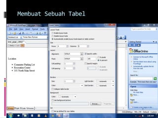 Proyek 2 web html menggunakan microsoft front page | PPTX