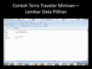 Contoh Terra Traveler Minivan—
Lembar Data Pilihan

 