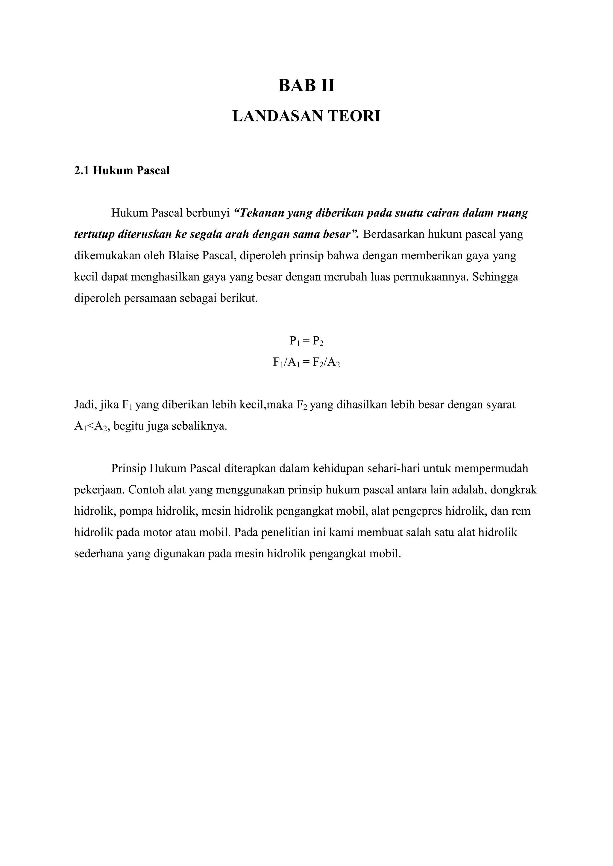 fisika alat hidrolik | DOCX