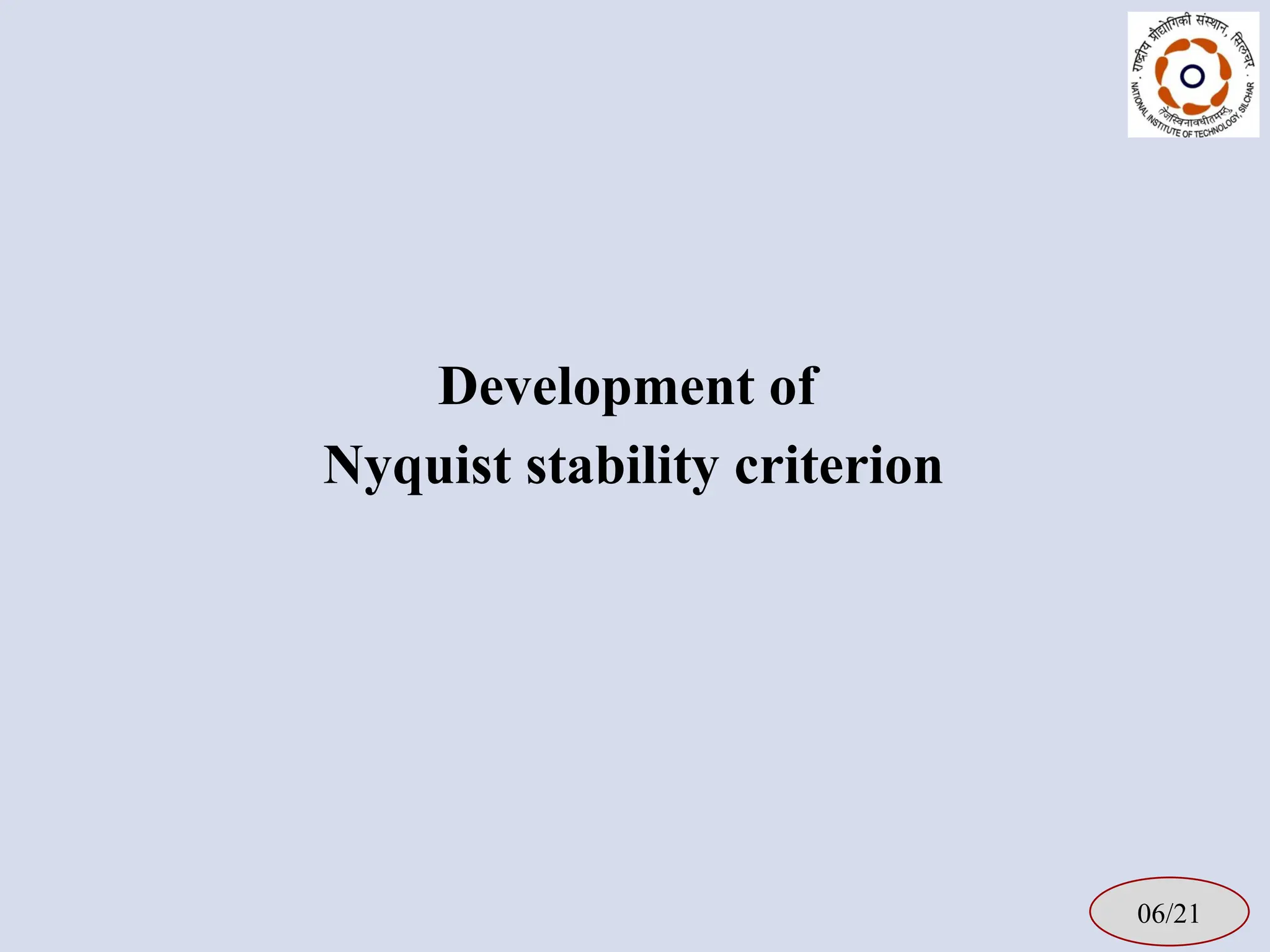 Development of
Nyquist stability criterion
06/21
 