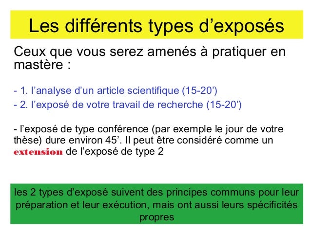 Preparer Un Expose Scientifique