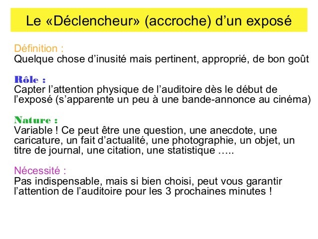 Preparer Un Expose Scientifique