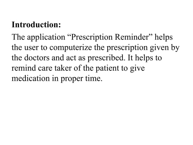 Prescription Reminder | PPT
