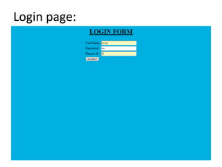 Login page:
 