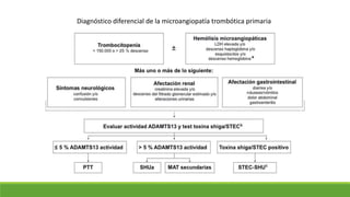 Diagnóstico diferencial de la microangiopatía trombótica primaria
 