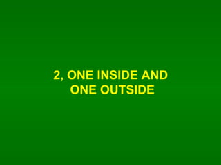 2, ONE INSIDE AND  ONE OUTSIDE 