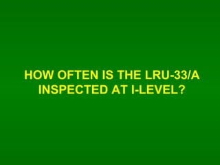 HOW OFTEN IS THE LRU-33/A INSPECTED AT I-LEVEL? 