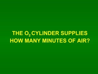 THE O 2  CYLINDER SUPPLIES HOW MANY MINUTES OF AIR? 
