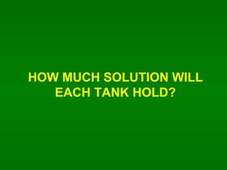 HOW MUCH SOLUTION WILL EACH TANK HOLD? 