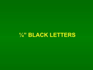 ? BLACK LETTERS 