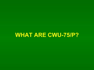 WHAT ARE CWU-75/P?  