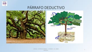 PÁRRAFO DEDUCTIVO
LENGUA - OCTAVO DE BÁSICA - II UNIDAD - LIC. JORGE
CASTILLO -
1
 