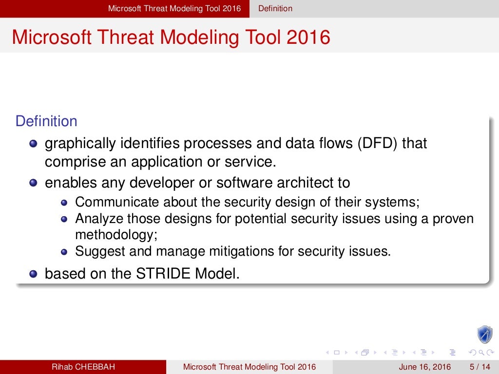 Microsoft threat modeling tool 2016