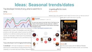 Ideas: Seasonal trends/dates
 
