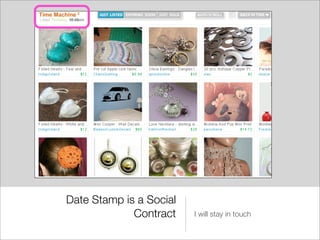 Date Stamp is a Social
             Contract    I will stay in touch
 