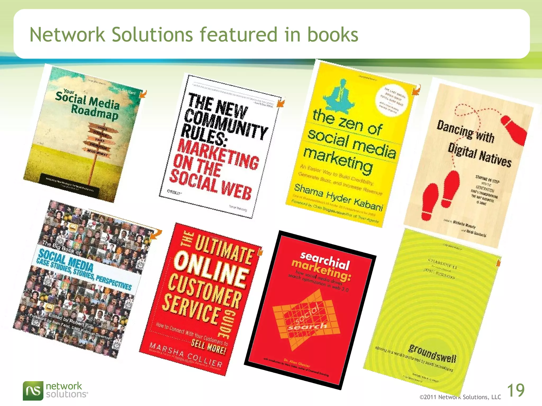©2011 Network Solutions, LLC 19
Network Solutions featured in books
 