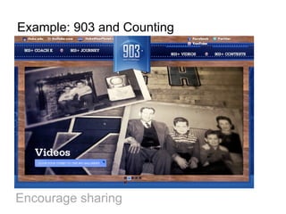 Example: 903 and Counting




Encourage sharing
 