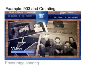 Example: 903 and Counting




Encourage sharing
 
