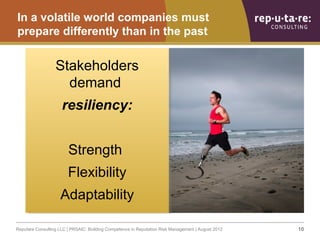 In a volatile world companies must
prepare differently than in the past


                  Stakeholders
                 ...