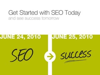 Get Started with SEO Today and see success tomorrow 