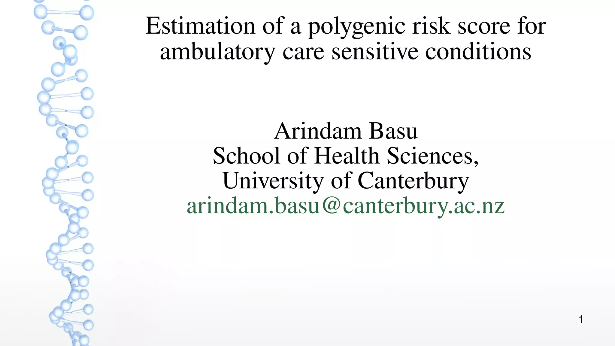 Development of polygenic risk scores for ambulatory care sensitive ...