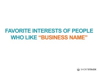 FAVORITE INTERESTS OF PEOPLE
WHO LIKE “BUSINESS NAME”
 