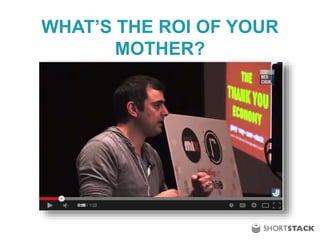 WHAT’S THE ROI OF YOUR
MOTHER?
 