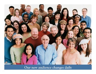 Anyone can do it.Our new audience changes daily
 