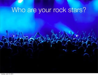 Who are your rock stars?




Tuesday, June 15, 2010
 