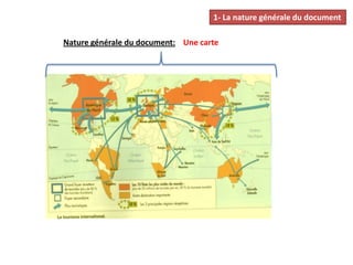 Nature générale du document: Une carte
1- La nature générale du document
 