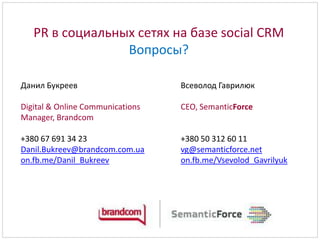 PR в социальных сетях на базе social CRM Пилотный проектПилотная программа лояльностиПилотная маркетинговая активность