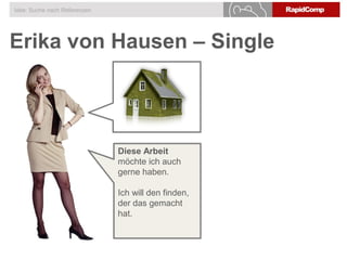 Erika von Hausen – Single
Idee: Suche nach Referenzen
Diese Arbeit
möchte ich auch
gerne haben.
Ich will den finden,
der das gemacht
hat.
 