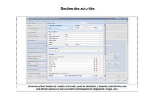 Gestion des autorités
 