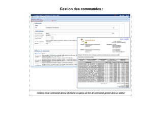 Gestion des commandes :
 