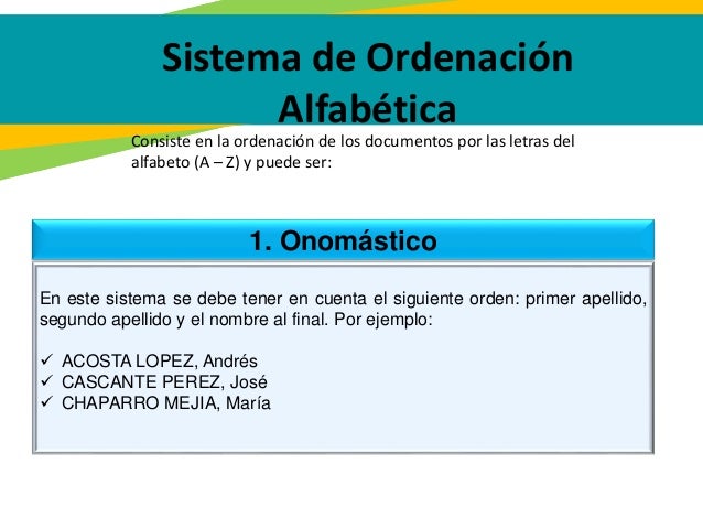 Sistemas de ordenacion