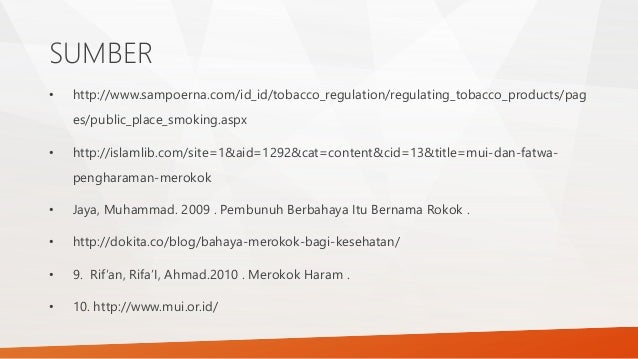 Presentasi bahaya merokok dan hukumnya dalam islam