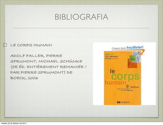 BIBLIOGRAFIA


         LE CORPS HUMAIN

         ADOLF FALLER, PIERRE
         SPRUMONT, MICHAEL SCHÜNKE
         (5E ÉD. ENTIÈREMENT REMANIÉE /
         PAR PIERRE SPRUMONT) DE
         BOECK, 2006




martes 20 de septiembre de 2011
 